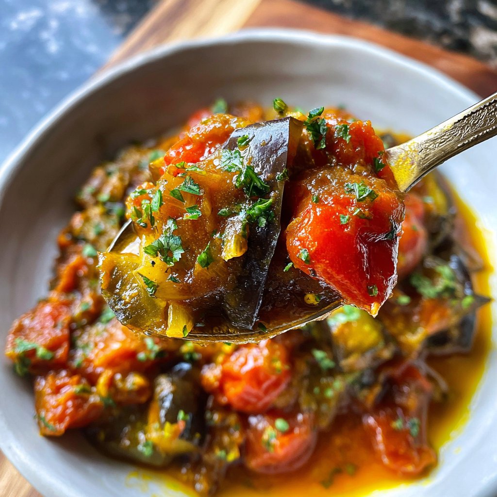 Curry mit Aubergine und Tomaten