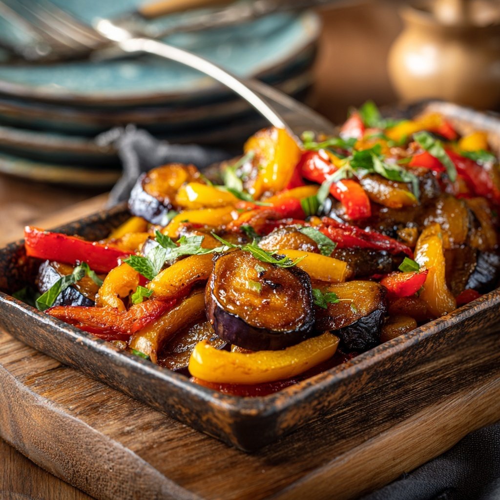 Vegetarische Auberginen Pfanne