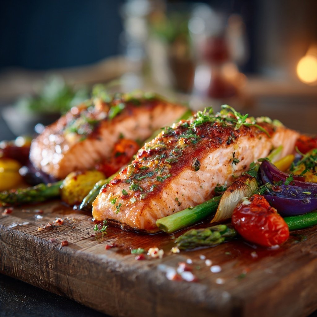 Kalorienarmes Abendessen Mit Lachs Und Gemüse